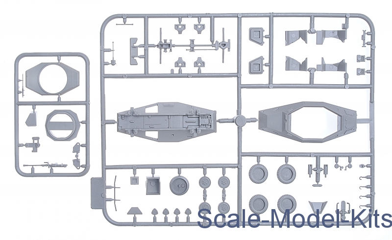 Maquette ICM 72411 - Sd.Kfz. 222 Blindé Léger Allemand, Kit Plastique Transparent, échelle 1/24, 57 Pièces